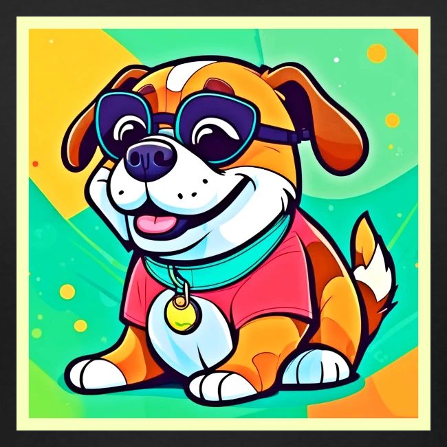 Cool Pup Cartoon Style Artwork