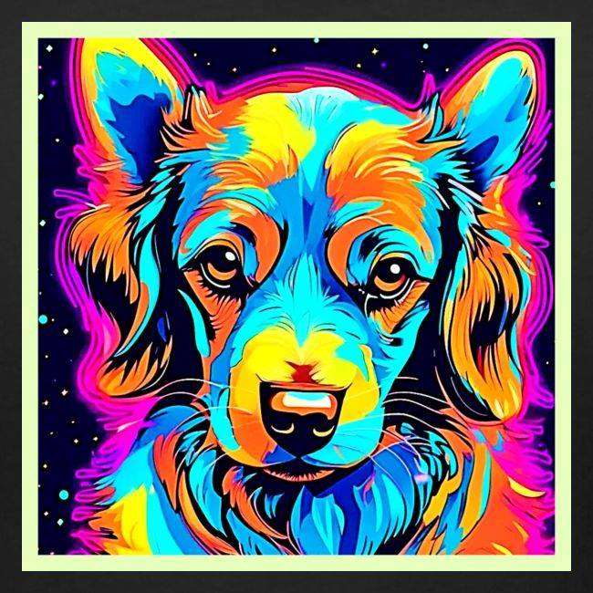 Electric Color Pop Canine Art