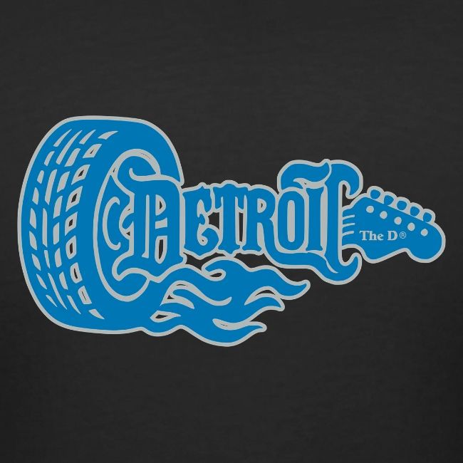 The D® - Detroit Wheel Guitar with Flames Bl Slvr