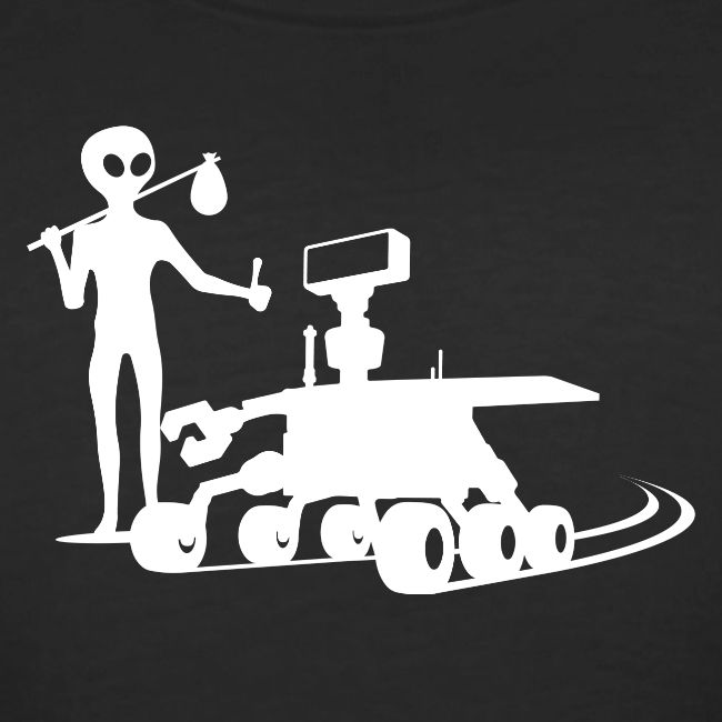 Alien Hitching a Ride on Mars Rover (Dark)