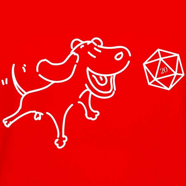 Cute Dog with D20 Dice