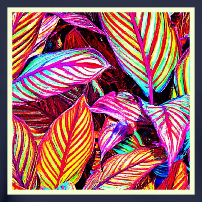 Striped Neon Leaves Design