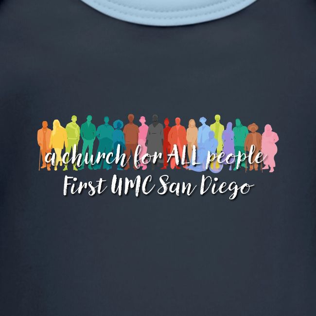 a church for all people - with colorful graphic