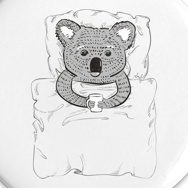 Print With Koala Lying In A Bed