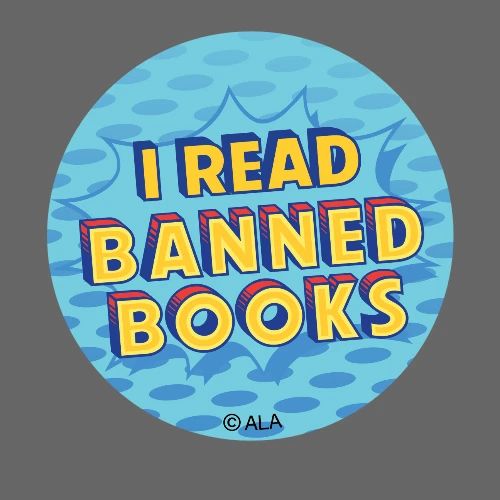 I Read Banned Books Blue - Buttons small 1'' (5-pack)