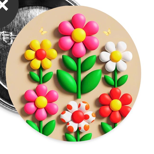 3D Flowers and Butterflies in Amber, Floral Design