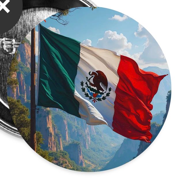 Mexican Flag in Mountain Nature Landscape