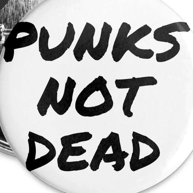 PUNKS NOT DEAD (in black graffiti letters)