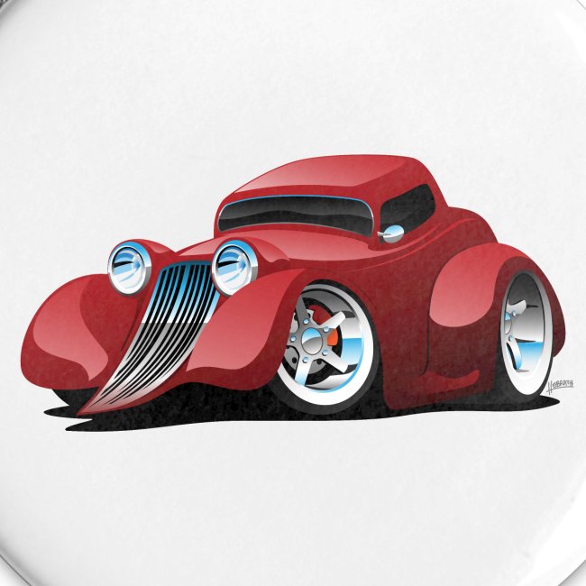 Red Hot Rod Restomod Custom Coupe Cartoon