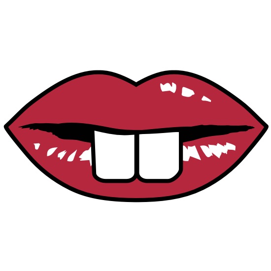 Buck teeth and red lips' Small Buttons | Spreadshirt