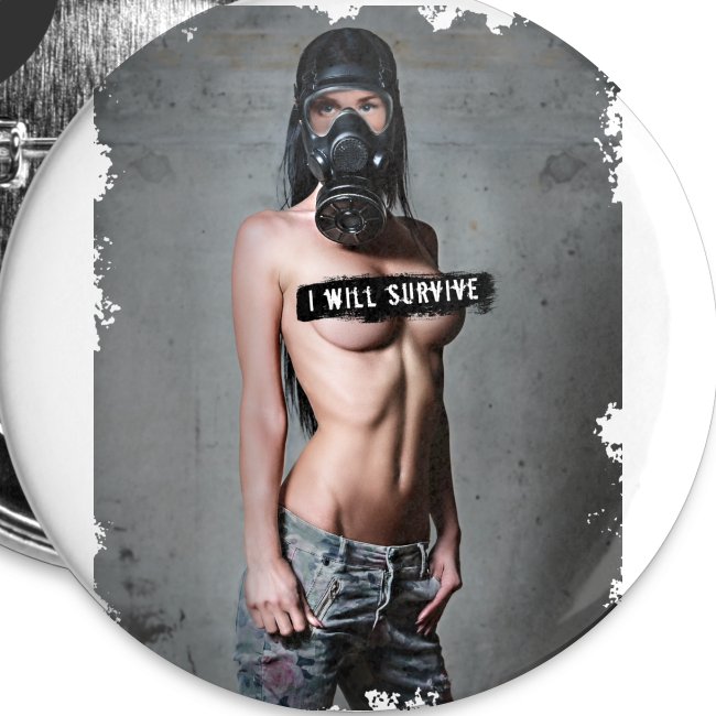 nude girl with gas mask - i will survive
