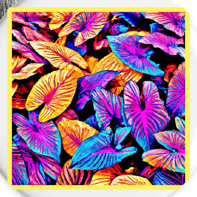 Captivating Neon Elegance Leaf Pattern