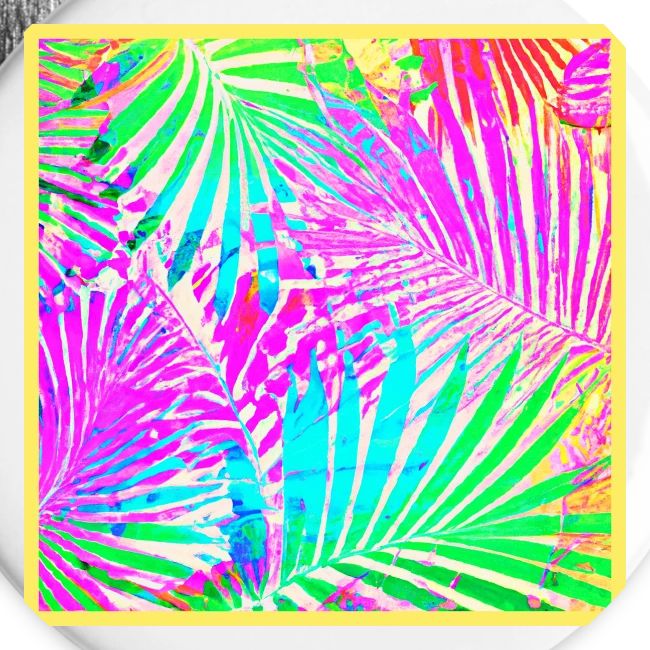 Leafy Neon Delight Vivid Pattern