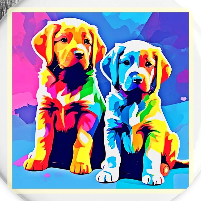 Rainbow Pups: Playful Duo