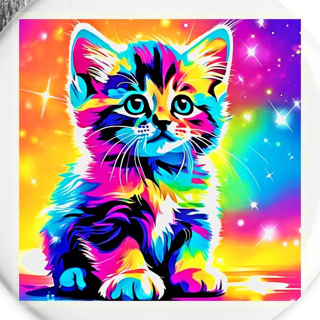 Rainbow Kitten Portrait
