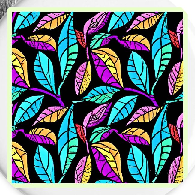 Stained Glass Leaves Design
