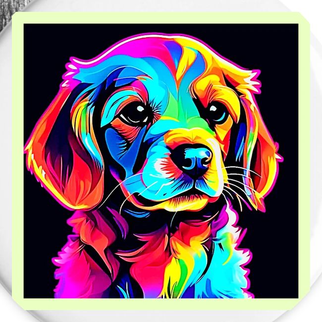Rainbow Dog Portrait Art
