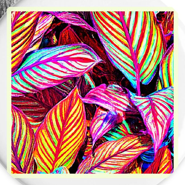Striped Neon Leaves Design