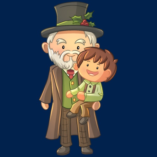 Christmas Carol Scrooge With Tiny Tim' Baseball Cap | Spreadshirt