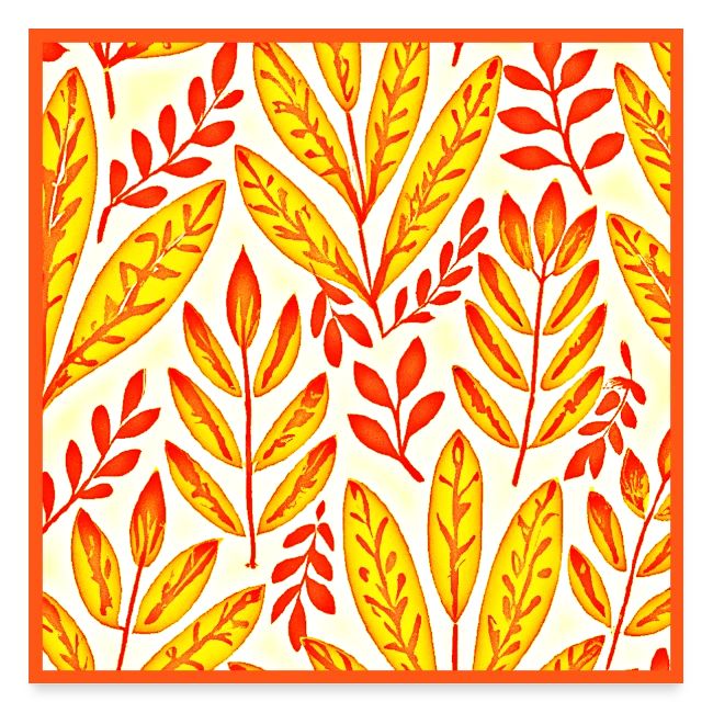 Colorful Vibrant Foliage Mosaic Leaves Pattern