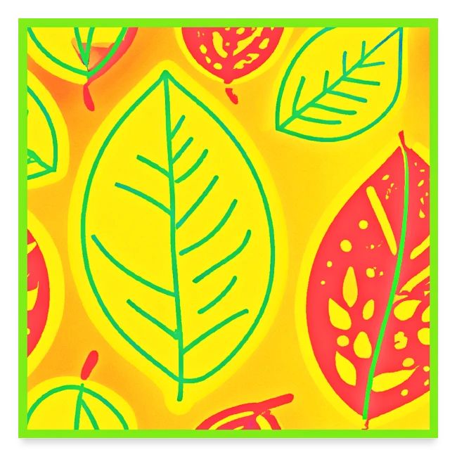 Vivid Colorful Leaves Elegance Art