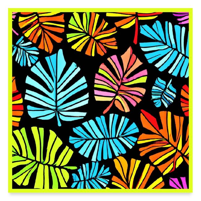 Vibrant Foliage Radiance Neon Elegance