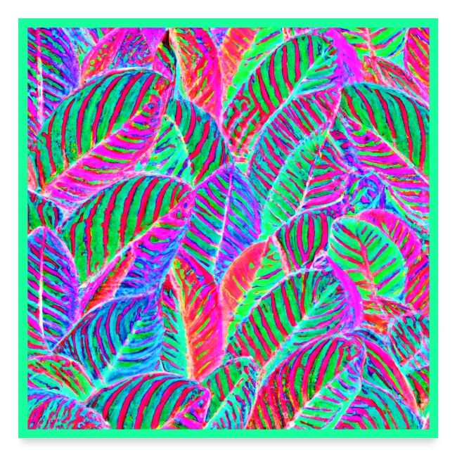 Elegant Leaf Pattern Neon Vibes