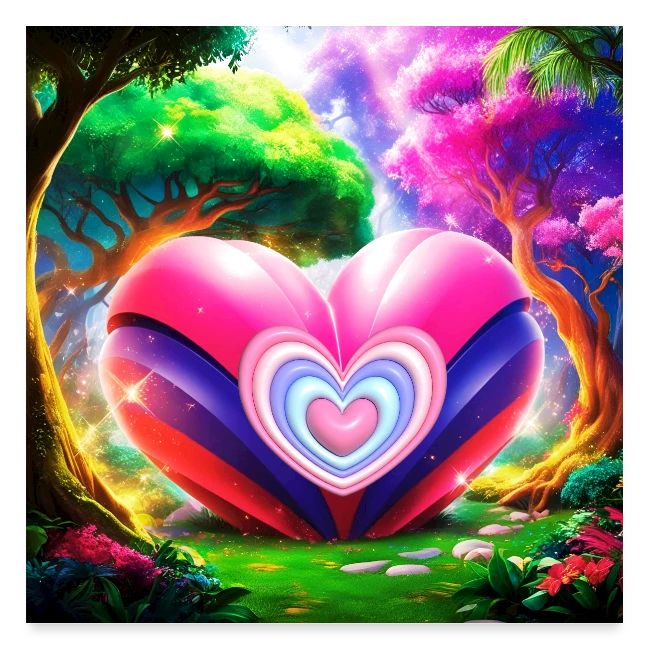 Double heart, fantasy, landscapes enjoy the magic
