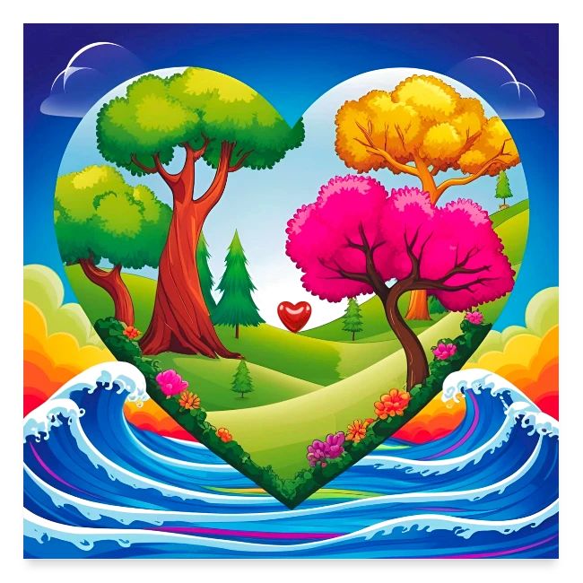 Heart, fantasy, landscapes, nature, fantasy