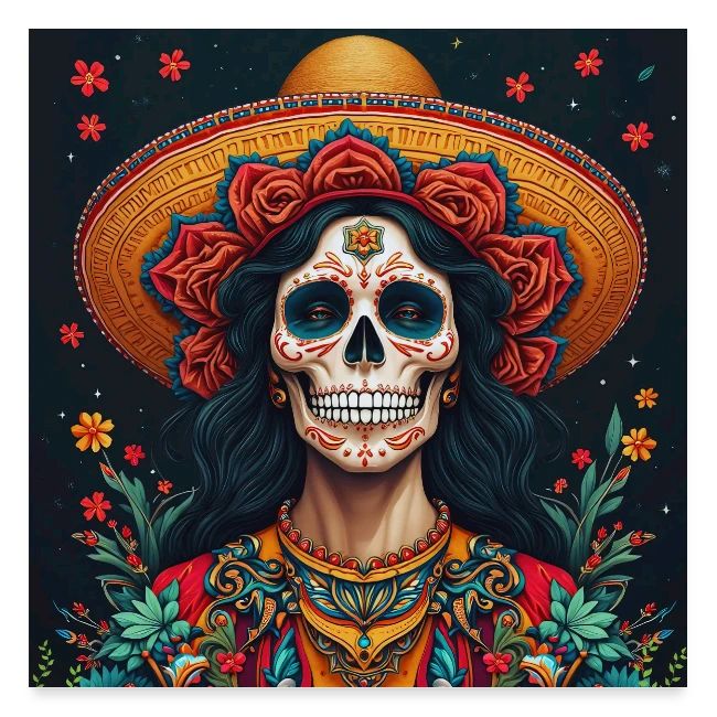 Charra Skull Art | Traditional Mexican Design