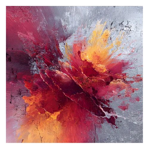 Abstract Art: Crimson Burst - Poster 24x24