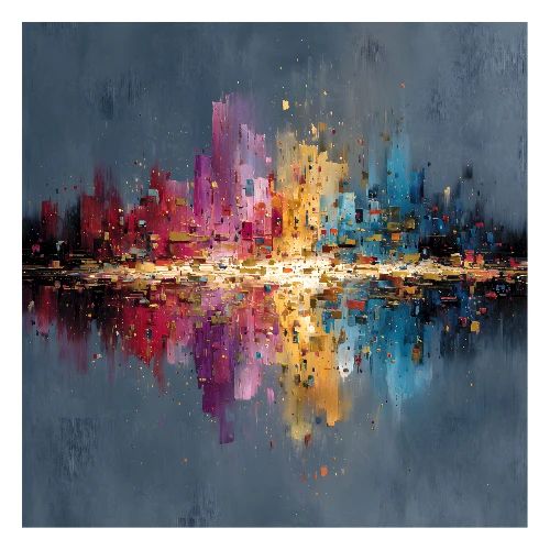 Abstract Art: Reflections of a City - Poster 24x24