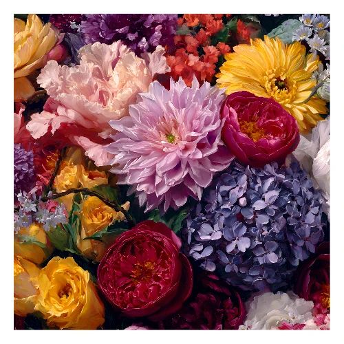 Floral Spectrum Burst - Poster 24x24