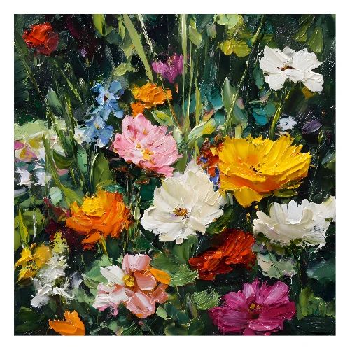 Vivid Floral Overflow - Poster 24x24