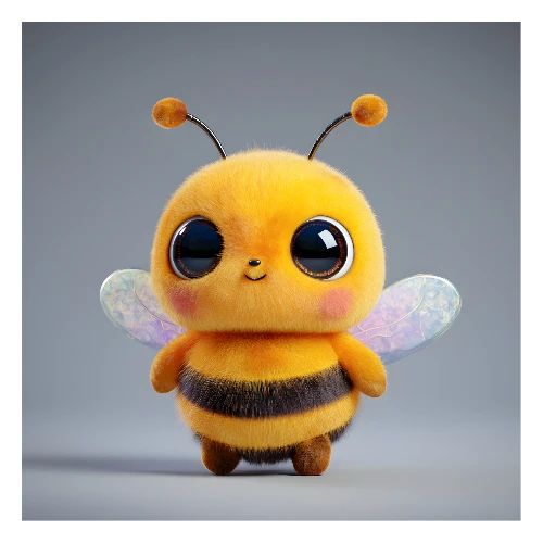 Cute Cartoon Baby Bee Standing Wall Print - Poster 24x24