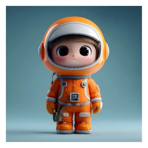 Astronaut in Orange Suit - Poster 24x24