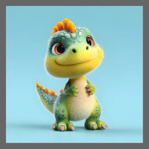 Smiling Baby Dinosaur - Poster 24x24