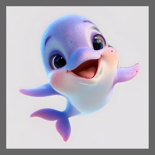 Playful Baby Dolphin - Poster 24x24