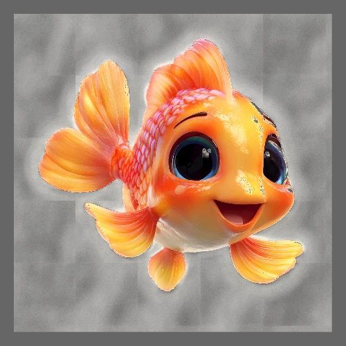 Happy Baby Orange Fish - Poster 24x24