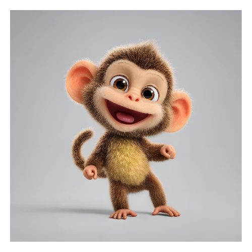 Joyful Baby Monkey - Poster 24x24