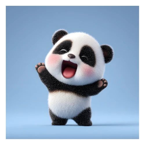 Happy Baby Panda - Poster 24x24