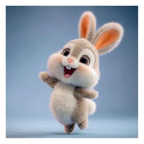 Dancing Baby Rabbit - Poster 24x24