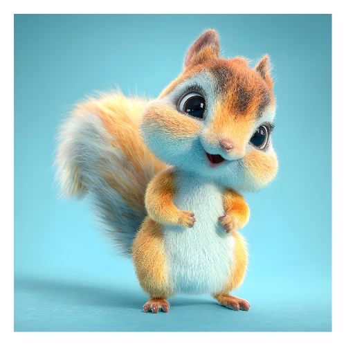Joyful Baby Squirrel - Poster 24x24