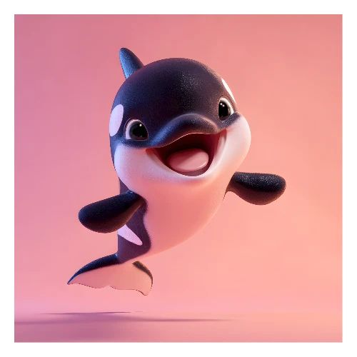 Cheerful Baby Orca - Poster 24x24