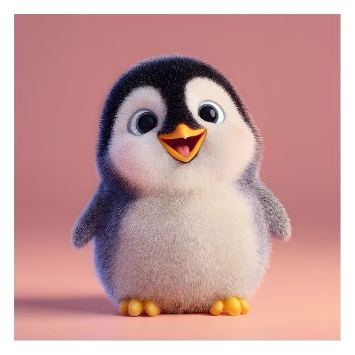 Smiling Baby Penguin - Poster 24x24