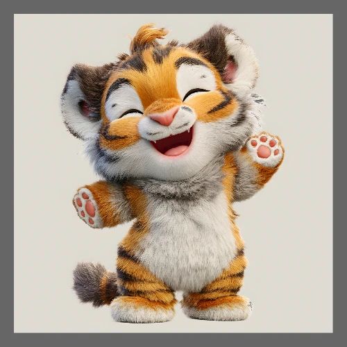 Playful Tiger Cub - Poster 24x24