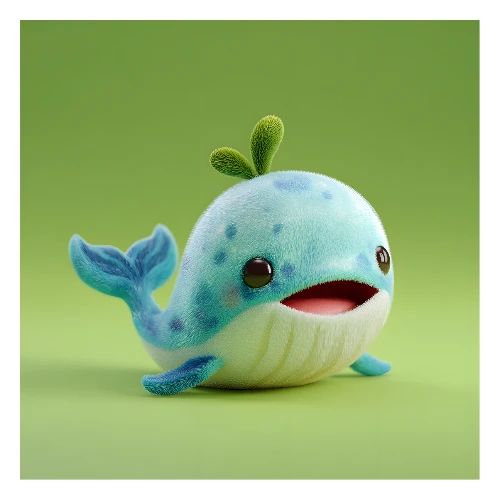 Joyful Baby Whale - Poster 24x24