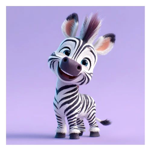 Happy Baby Zebra - Poster 24x24