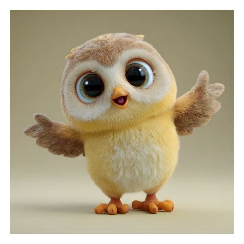 Innocent Baby Owl - Poster 24x24