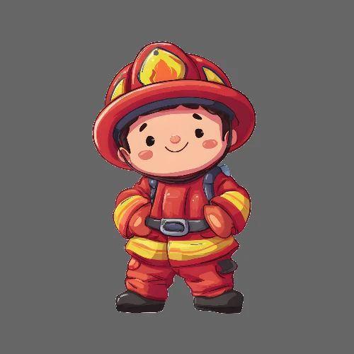 Brave Firefighter in Action - Poster 24x24